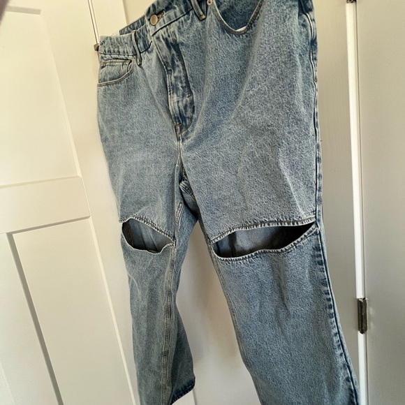 Good American 90s Cutout Slit Jeans Size 16 - Picture 5 of 5